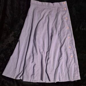 (MOVING SALE, ALL CLOTHES MUST GO) Vintage Lilac Side Button A-line Skirt